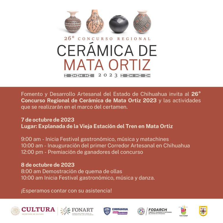 Invita Fodarch al 26° Concurso Regional de Cerámica de Mata Ortiz 2023